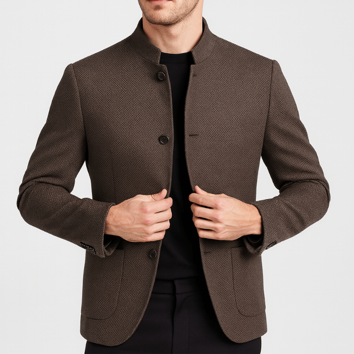 Winterjacke Herren | Stehkragen Blazer Stil | Jacke Herren Slim