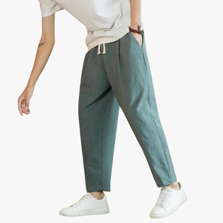 Herren Stoffhose | Weite Pijpen | Mit Kordelzug | Sommer