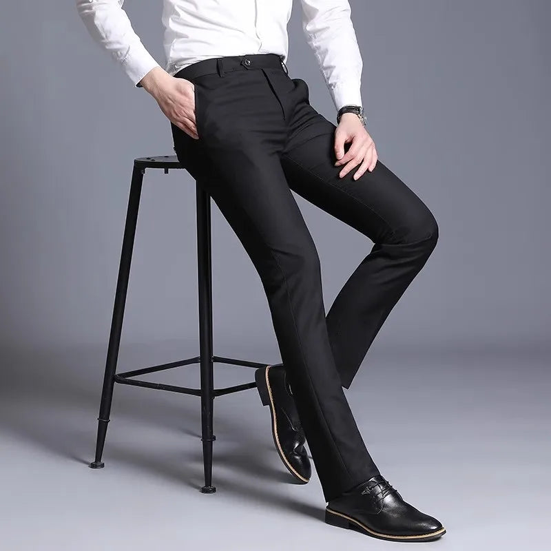 Herren Hose | Slimfit Elegant | Mit Knopfverschluss | Alltag Sharp