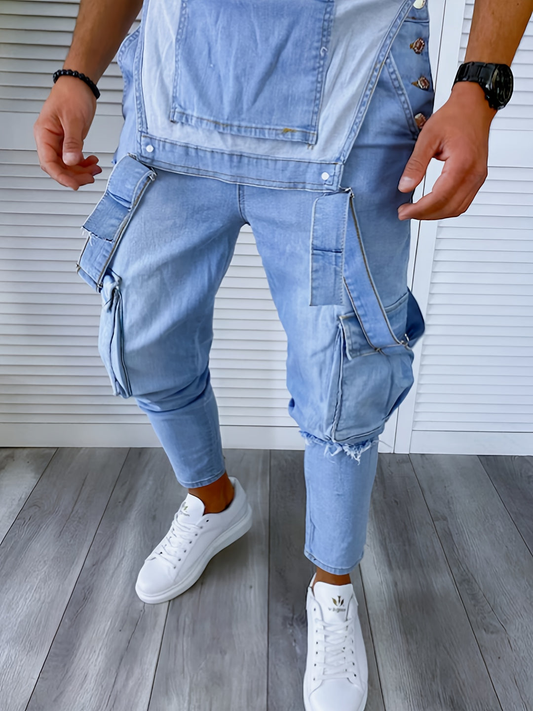 Herren Latzhose | Slimfit | Mit Knöpfen | Sommer