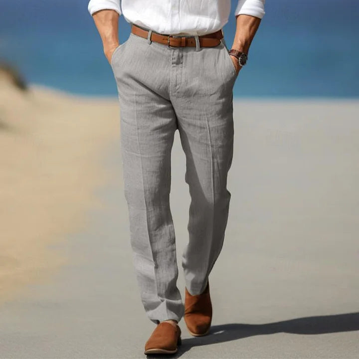 Herren Stoffhose | Gerade Passform | Mit Knopfverschluss | Sommer