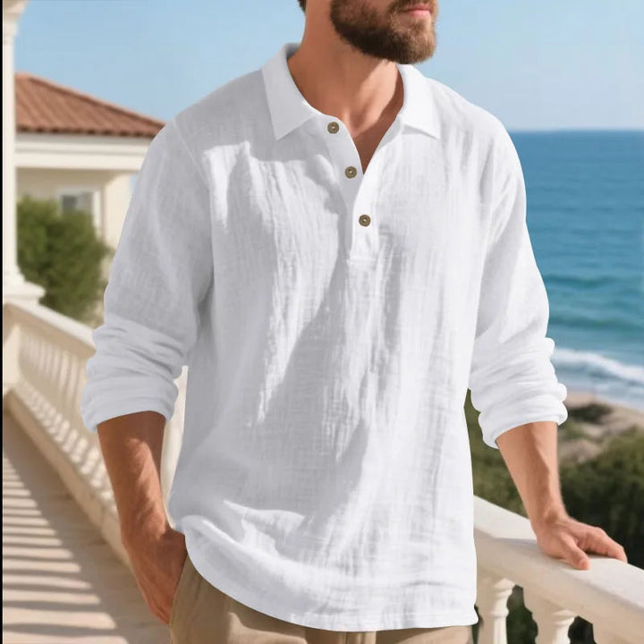 Herren Hemd | Straight | Lange Ärmel Mit Knöpfen | Sommer