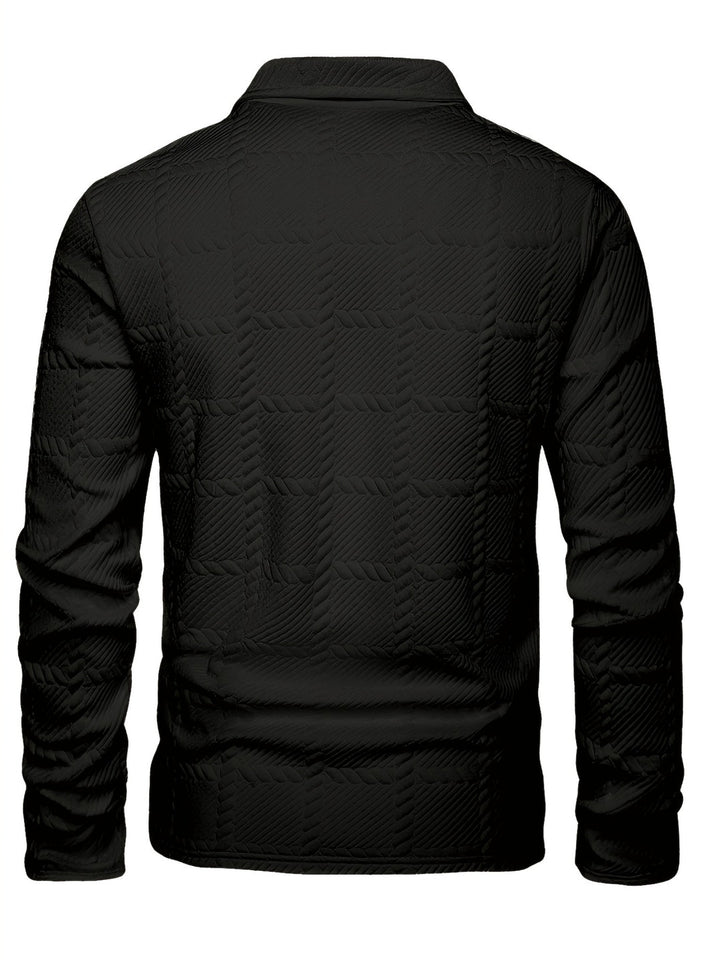 Herren Polo Shirt | Gebrochenes Jacquard | Stilvoll & Lässig | Frühling & Herbst