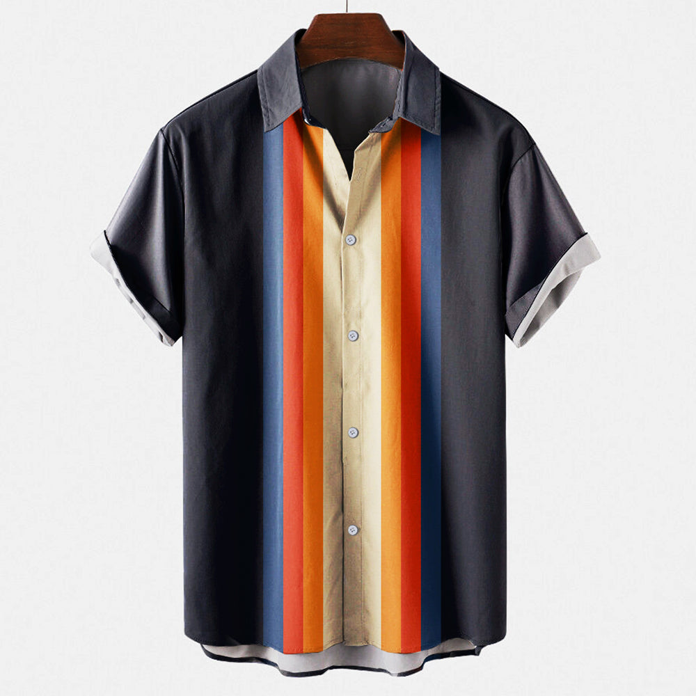 Herren Hemd | Retro | Kurzarm Mit Knöpfen | Frühling