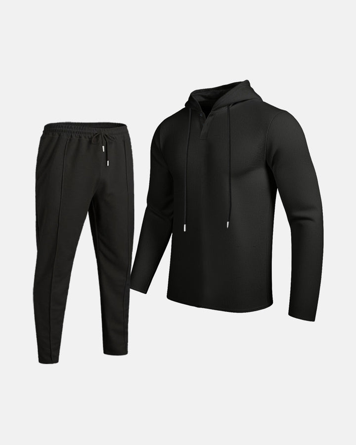 Herren Zweiteiliges Set | Kapuzen-Sweatshirt & Kordelzug-Hose | Lässig & Bequem | Frühling