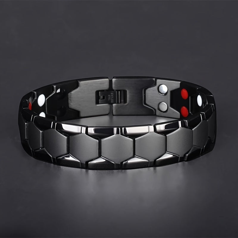 Herren Armband | Elegant | Magnetverschluss | Hexagon Muster