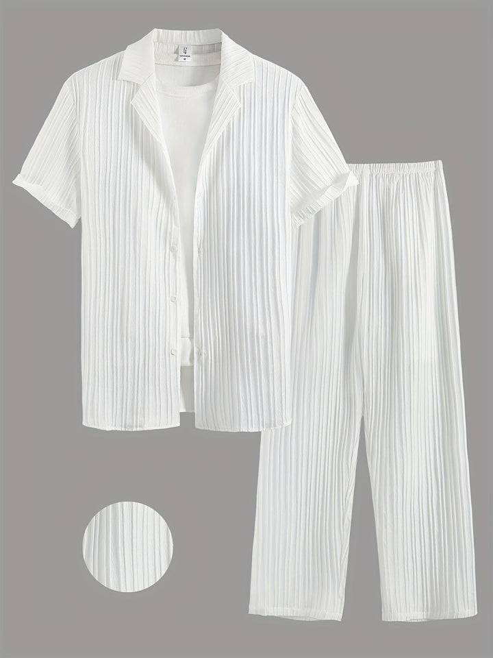 Herren Set | Relaxed Fit | Gerippte Struktur | Sommer