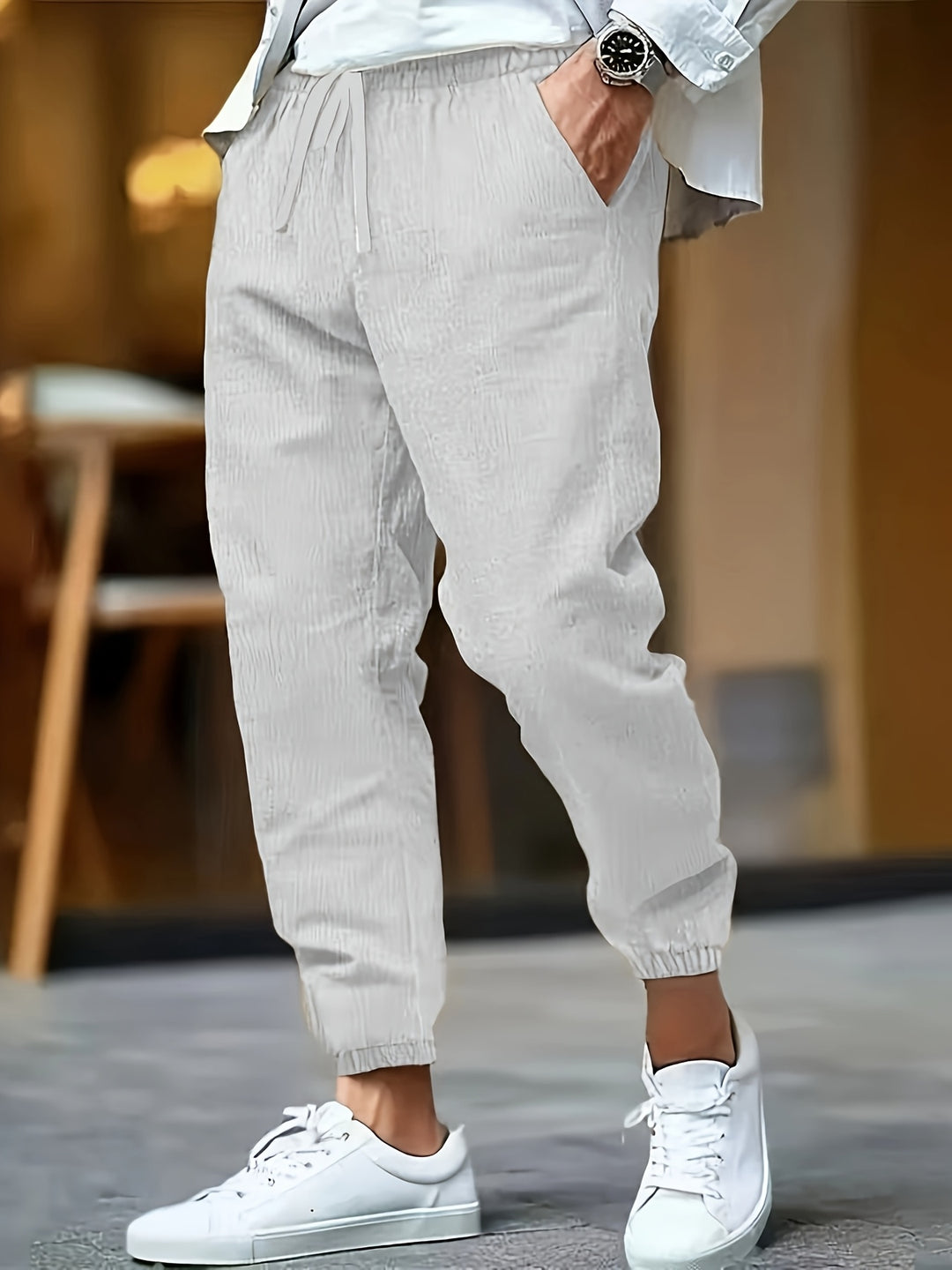 Herren Hose | Tapered | Mit Kordelzug | Sommer