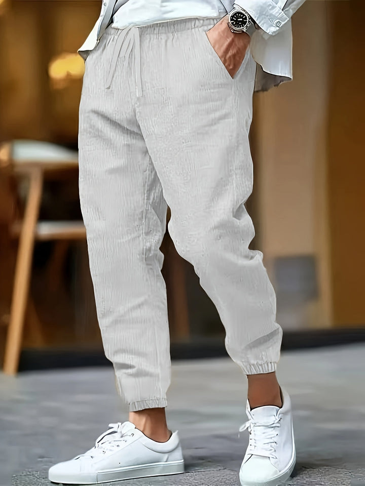 Herren Hose | Tapered | Mit Kordelzug | Sommer