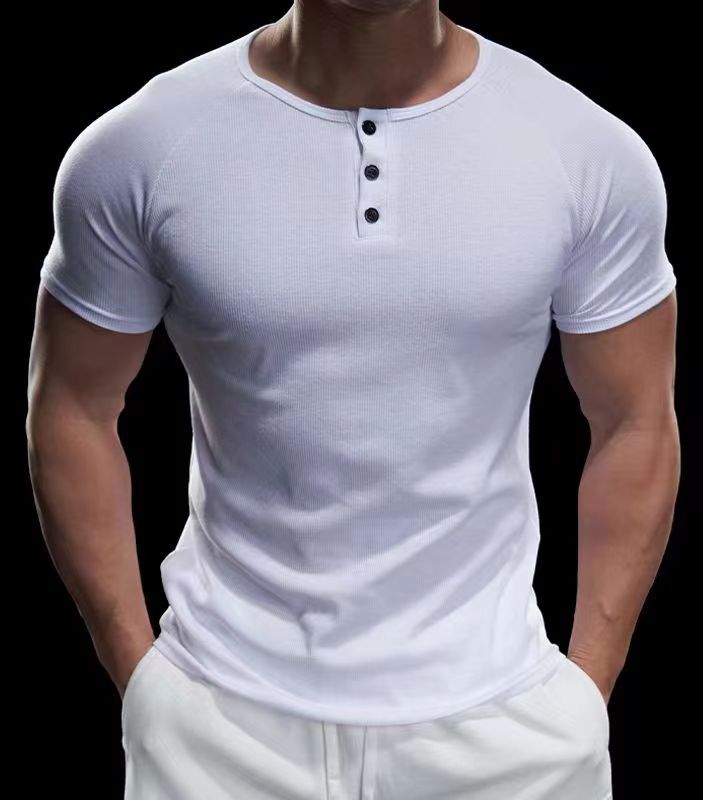 Herren T-Shirt | Slimfit | Mit Knopfleiste | Sommer Core