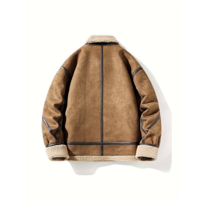 Winterjacke Herren | Retro Jacke Herren | Gestreifter Komfort Look