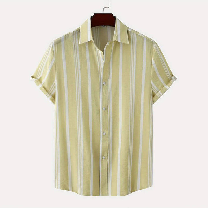 Herren Shirt | Marine-Streifenmuster | Resort-Chic | Sommer