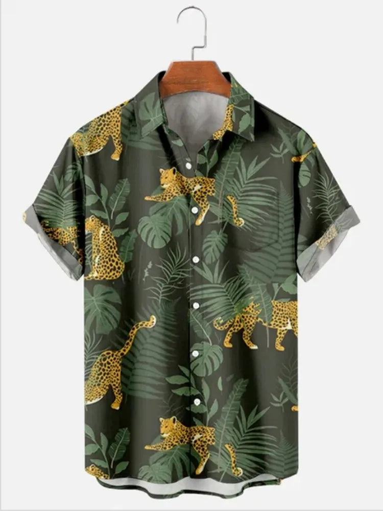Herren Shirt | Hibiskusmuster | Resortstil | Sommer