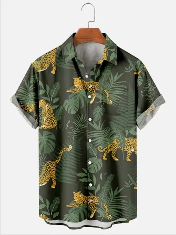 Herren Shirt | Hibiskusmuster | Resortstil | Sommer