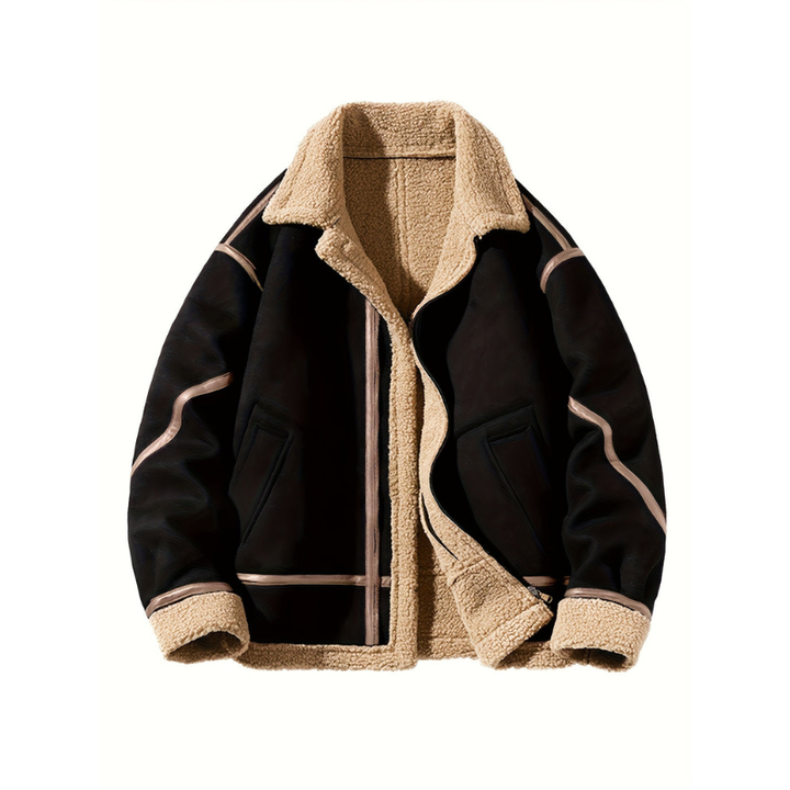 Winterjacke Herren | Retro Jacke Herren | Gestreifter Komfort Look