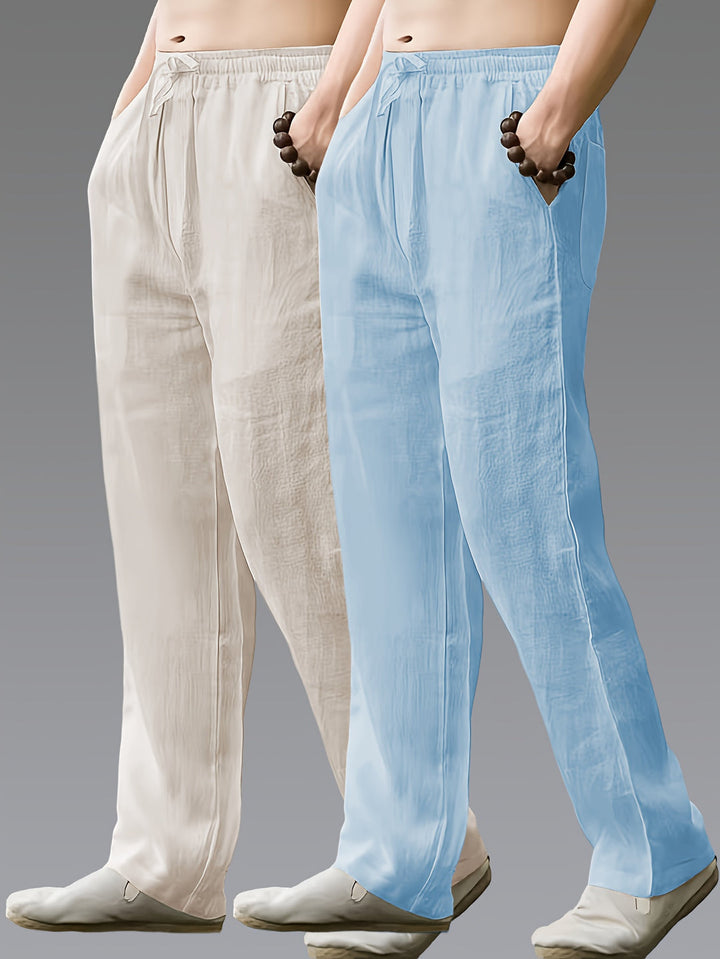 Herren Hose | Straight | Mit Kordelzug | Sommer