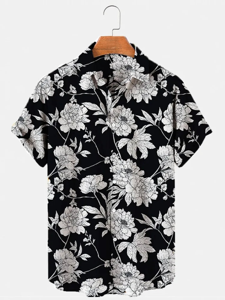 Herren Shirt | Hibiskusmuster | Resortstil | Sommer
