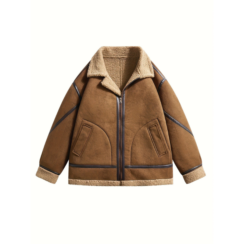 Winterjacke Herren | Retro Jacke Herren | Gestreifter Komfort Look