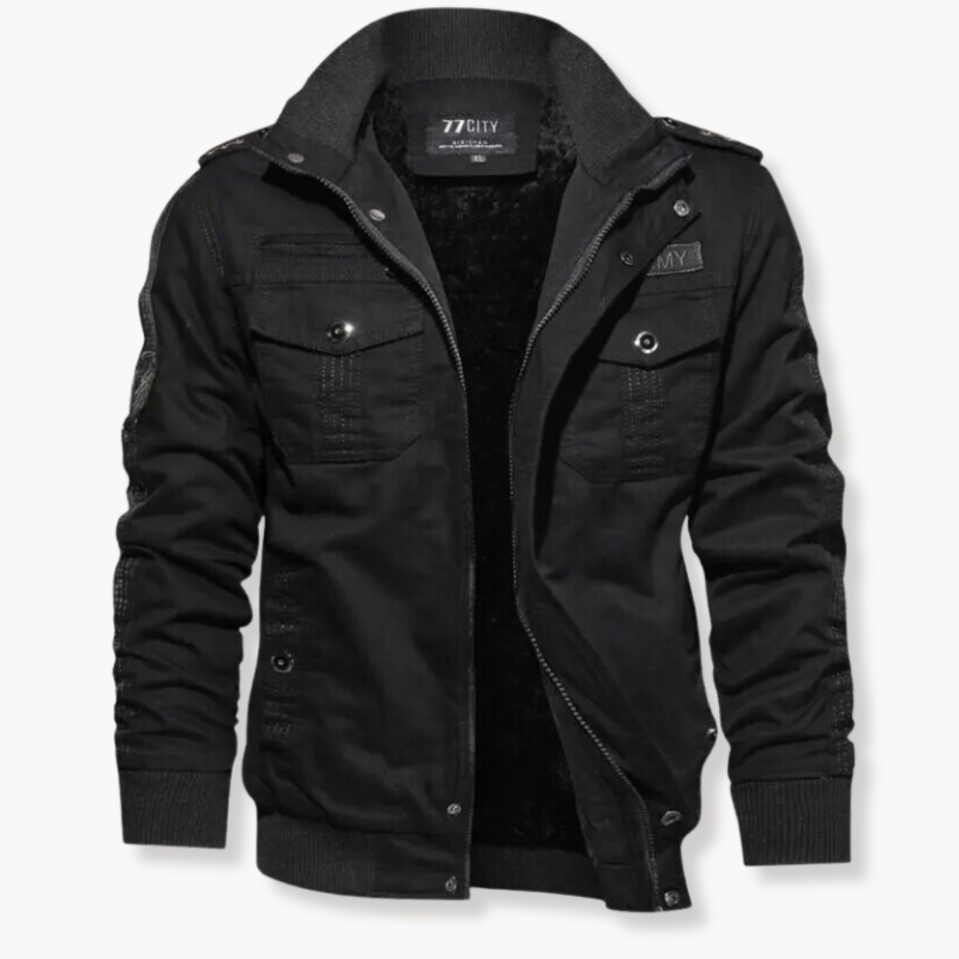 Herren Winterjacke | Baumwolljacke mit Samtfutter | Winddicht