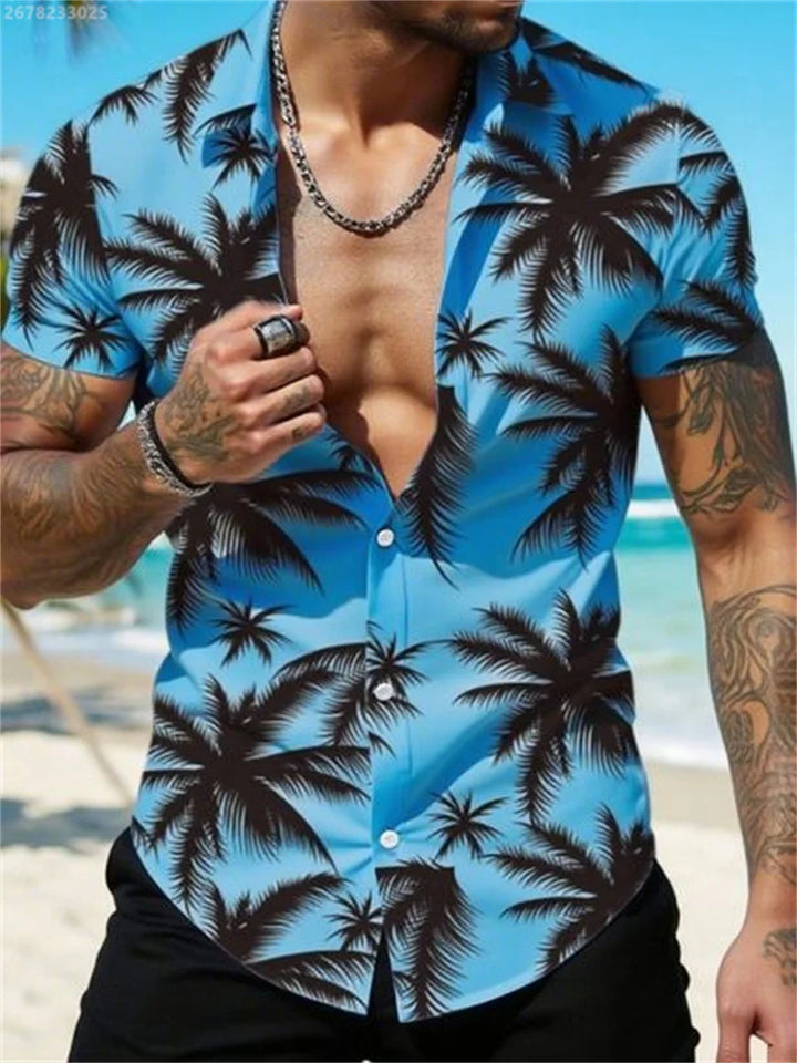 Herren Shirt | Palmenmuster | Urlaubsstil | Sommer