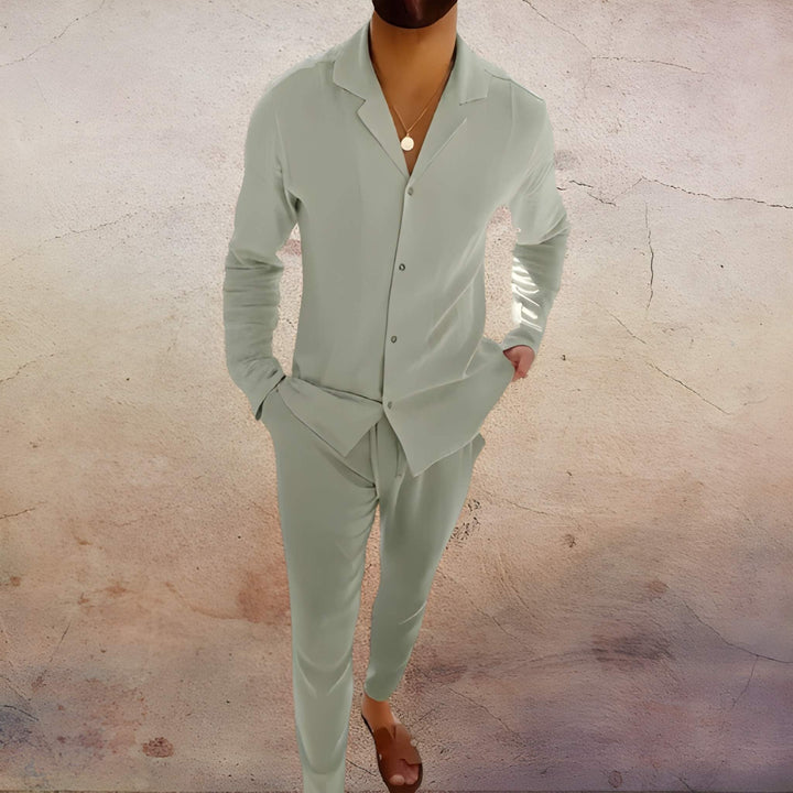 Herren Set | Eleganter Zweiteiler Mit Kragen | Kleider Herren Stil