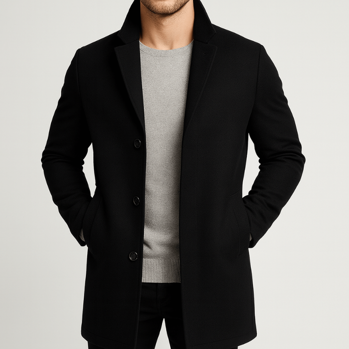 Herren Mantel | Elegant Stil | Mit Knöpfen | Frühling
