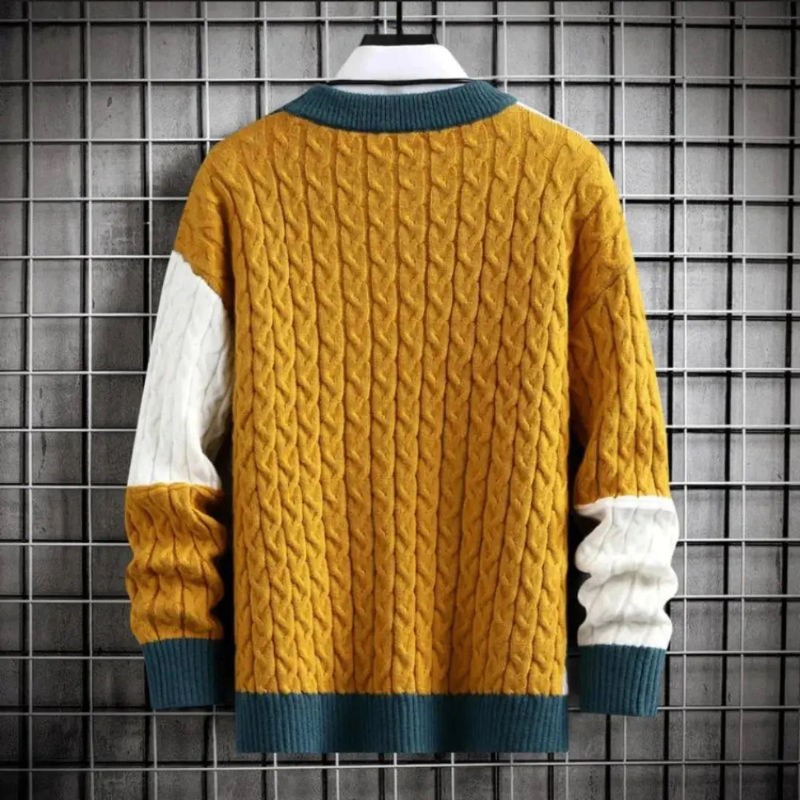 Pullover Herren | Strickpullover Herren Modern | Farbblock Design Stil