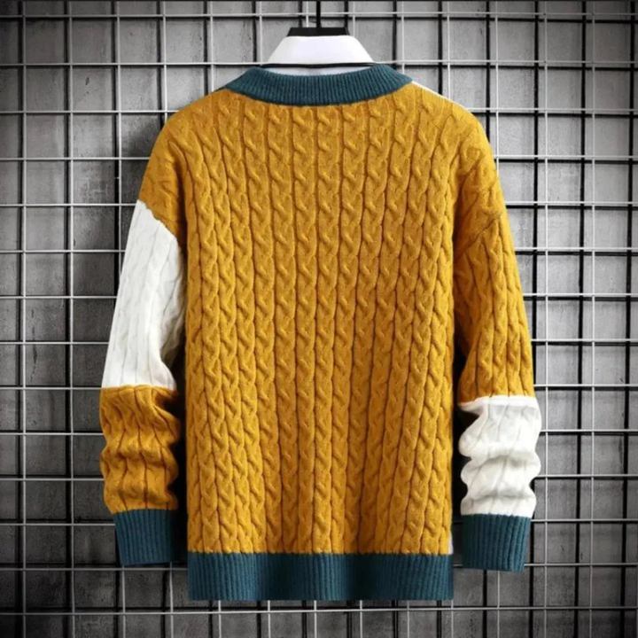 Pullover Herren | Strickpullover Herren Modern | Farbblock Design Stil