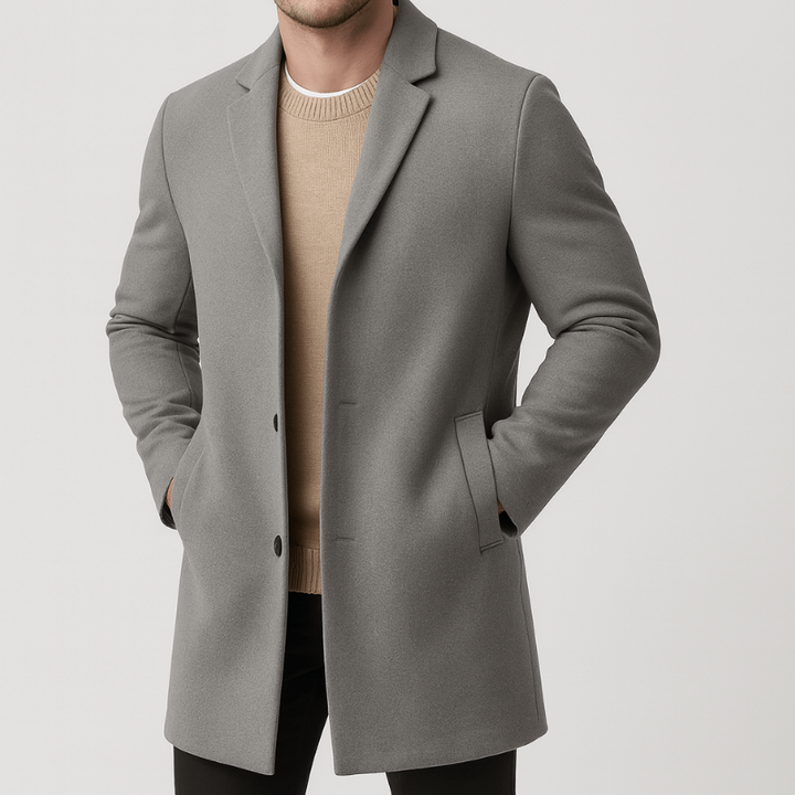 Herren Mantel | Elegant Stil | Mit Knöpfen | Frühling