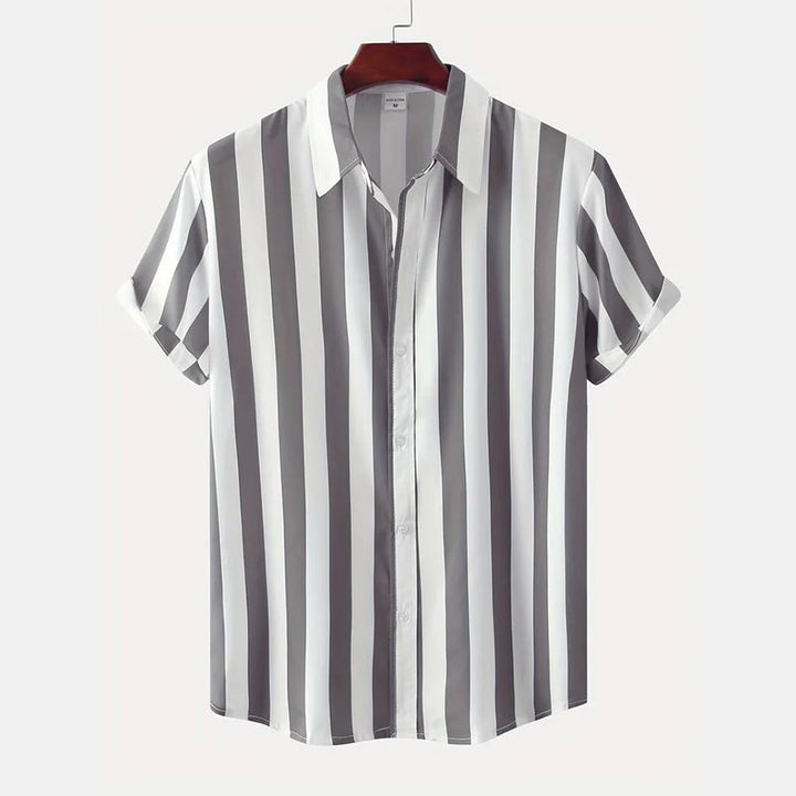 Herren Shirt | Marine-Streifenmuster | Resort-Chic | Sommer