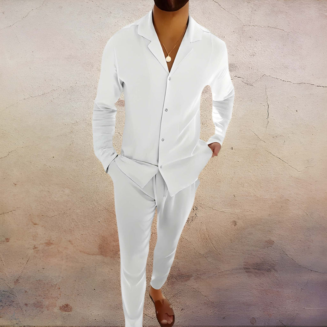 Herren Set | Eleganter Zweiteiler Mit Kragen | Kleider Herren Stil