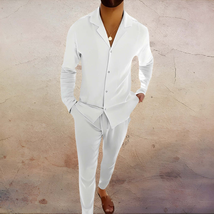 Herren Set | Eleganter Zweiteiler Mit Kragen | Kleider Herren Stil