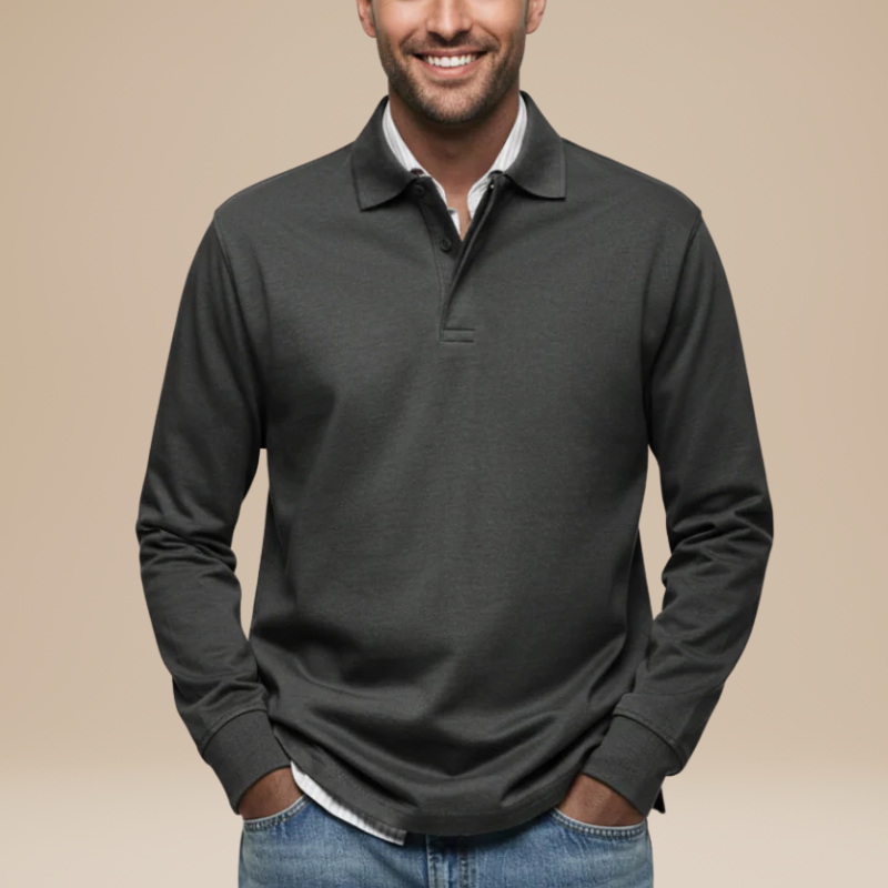 Sweatshirt Herren | Modernes Langarm Polo | Polo Herren Style