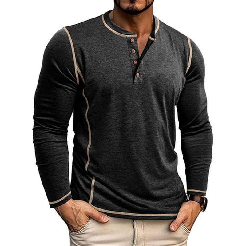 Herren Top | Slimfit Casual | Knopfleiste | Sommer