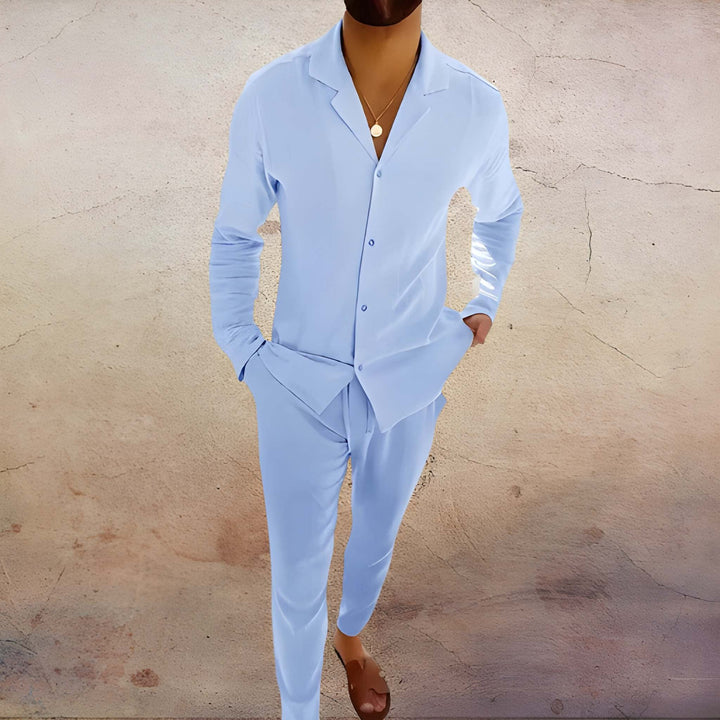 Herren Set | Eleganter Zweiteiler Mit Kragen | Kleider Herren Stil