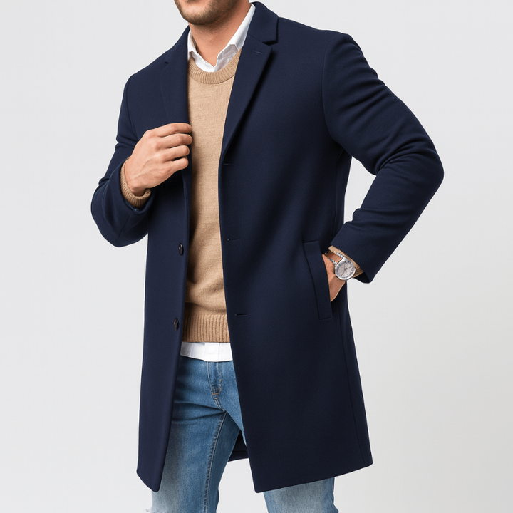 Herren Mantel | Elegant Stil | Mit Knöpfen | Frühling