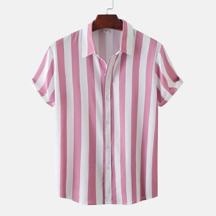 Herren Shirt | Marine-Streifenmuster | Resort-Chic | Sommer