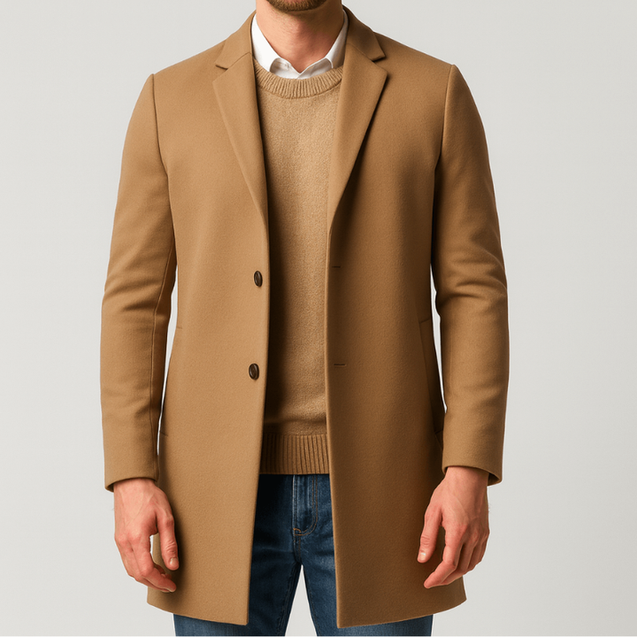 Herren Mantel | Elegant Stil | Mit Knöpfen | Frühling