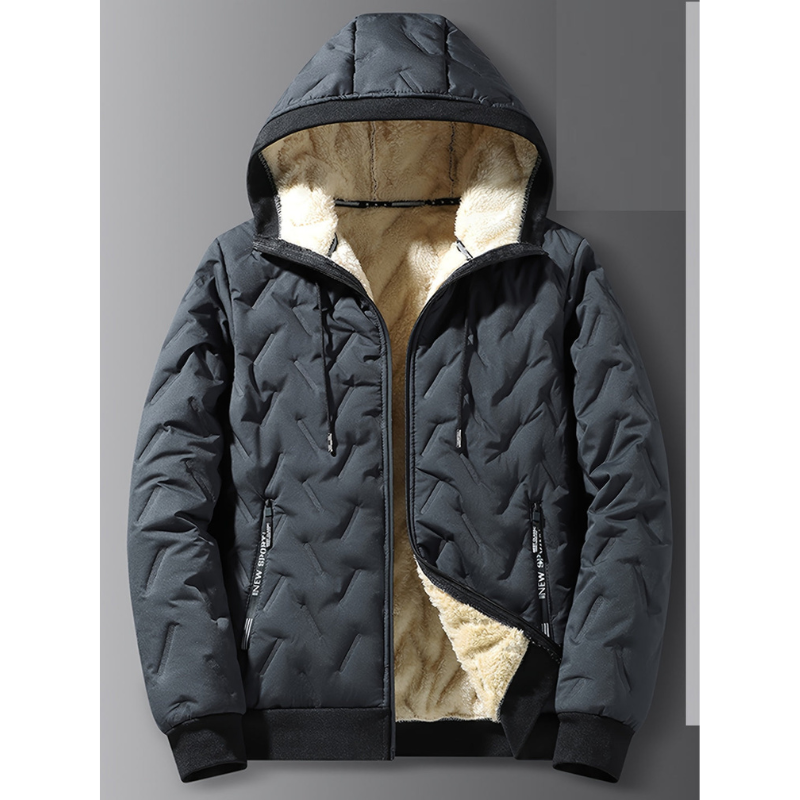 Jacke Herren | Gefütterte Winddichte Kapuzenjacke | Winterjacke Herren