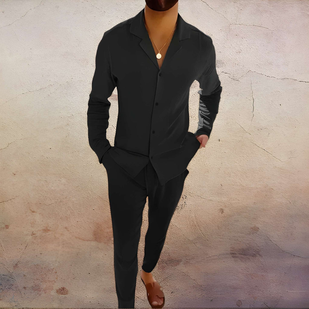 Herren Set | Eleganter Zweiteiler Mit Kragen | Kleider Herren Stil