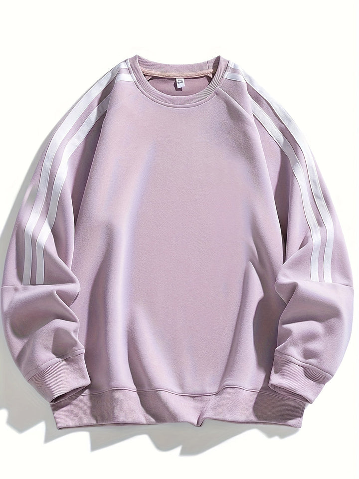 Herren Pullover | Oversized | Rundhals Streifenärmel | Frühling