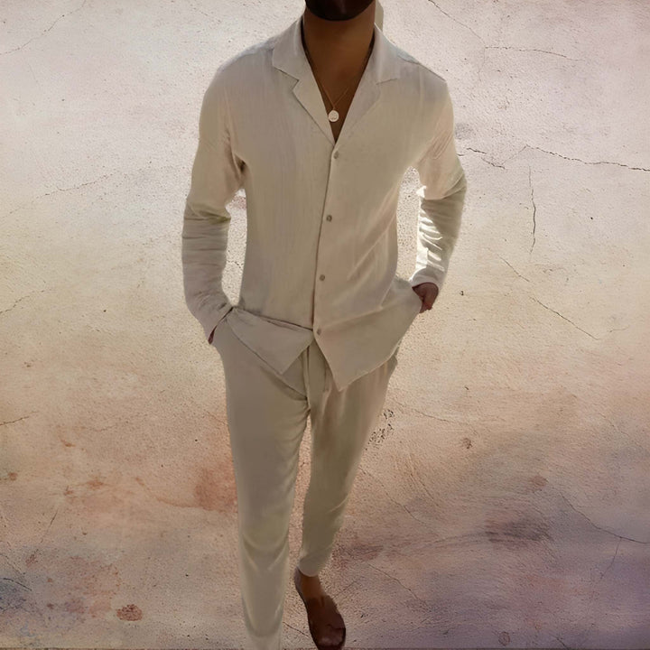 Herren Set | Eleganter Zweiteiler Mit Kragen | Kleider Herren Stil