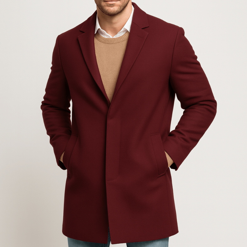 Herren Mantel | Elegant Stil | Mit Knöpfen | Frühling