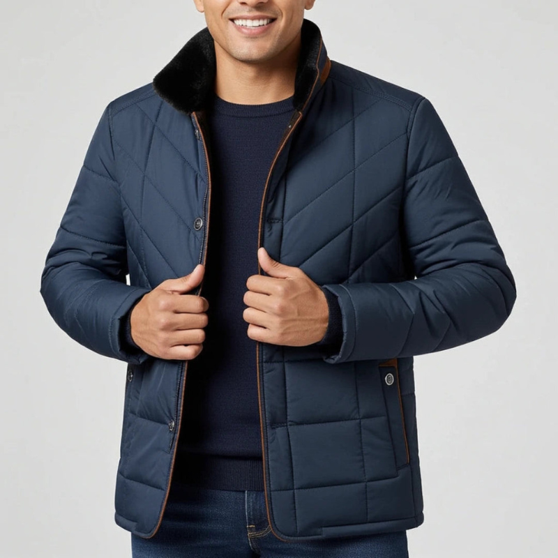 Winterjacke Herren | Steppjacke Herren Klassisch | Warm Gepolstert Stil