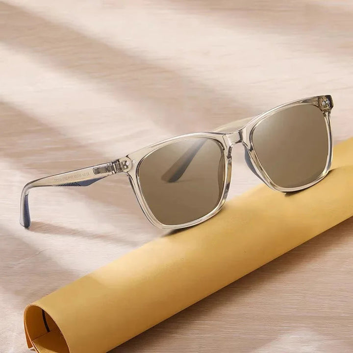 Herren Sonnenbrille | Getönte Gläser | Transparenter Rahmen | Sommer