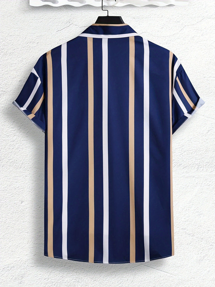 Herren Shirt | Oversized | Mit Knopfleiste | Sommer Stripe