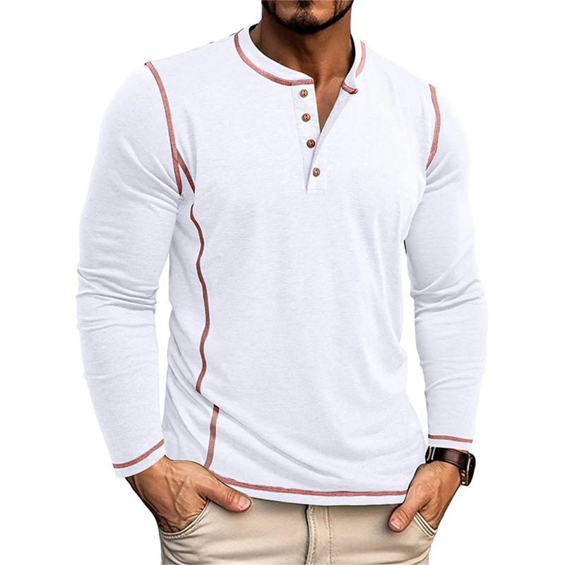 Herren Top | Slimfit Casual | Knopfleiste | Sommer