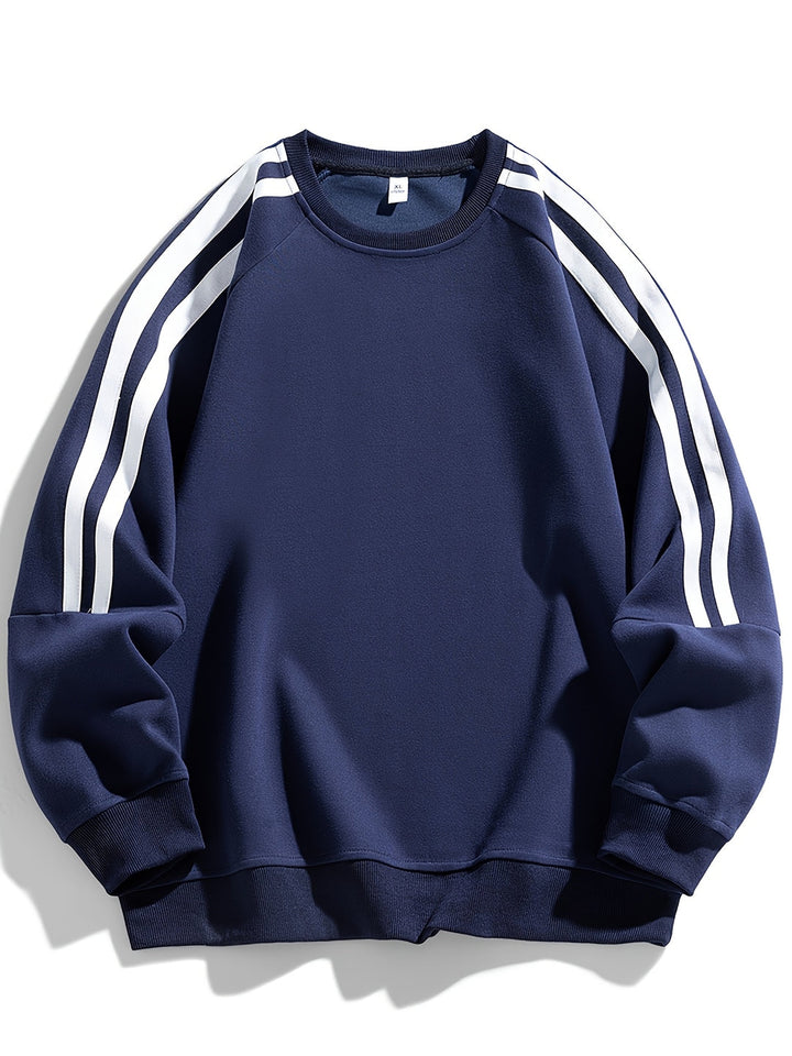 Herren Pullover | Oversized | Rundhals Streifenärmel | Frühling
