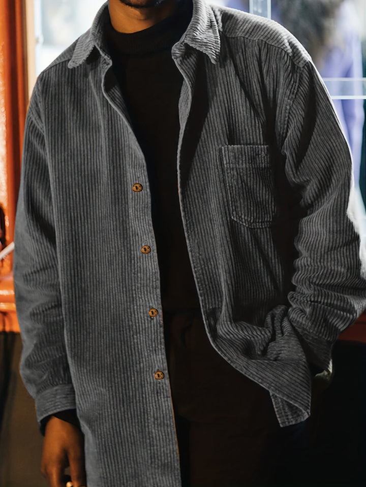 Herren Kordjacke | Lässiger Stil | Langarm Design | Herbst