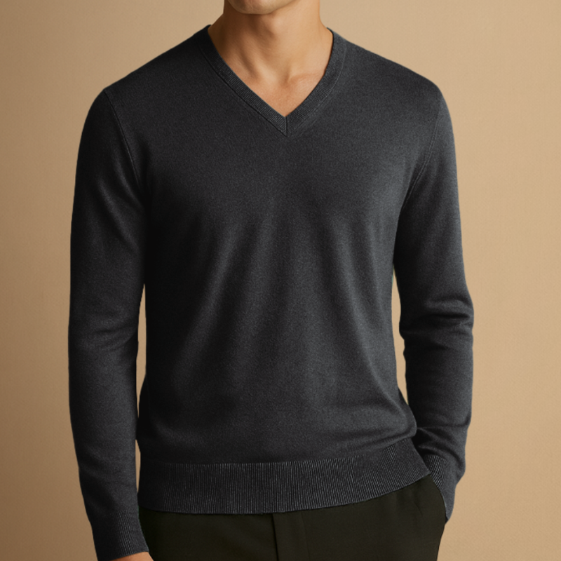 Pullover Herren | Klassischer V-Ausschnitt | Herren Pulli Modern